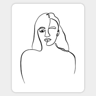 Abstract women body one line art Sticker